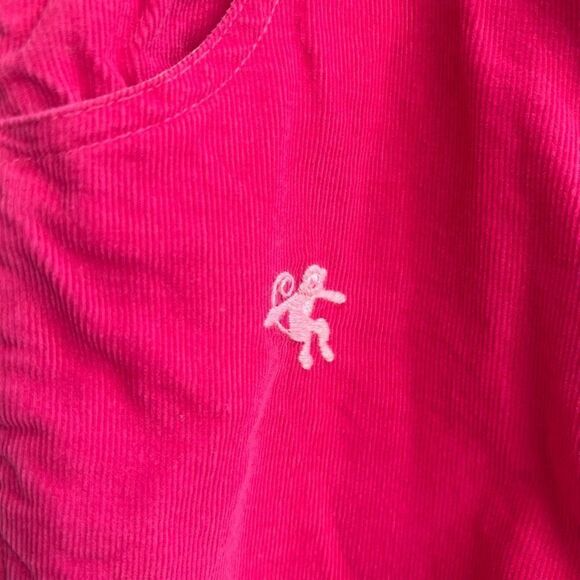 Jeanine Johnsen Girl's Monkey Print Bib Overalls In Pink Size 4 - Picture 4 of 7